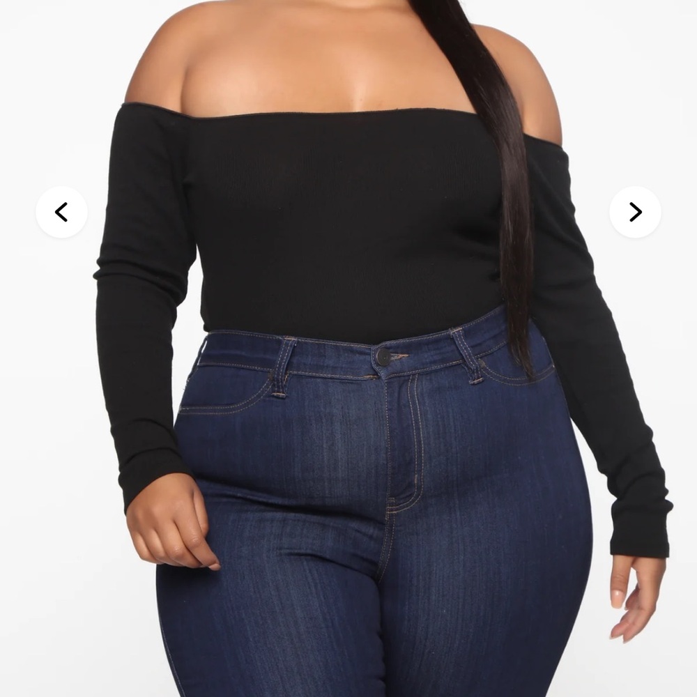 Fashion Nova Black Off-Shoulder Crop Top